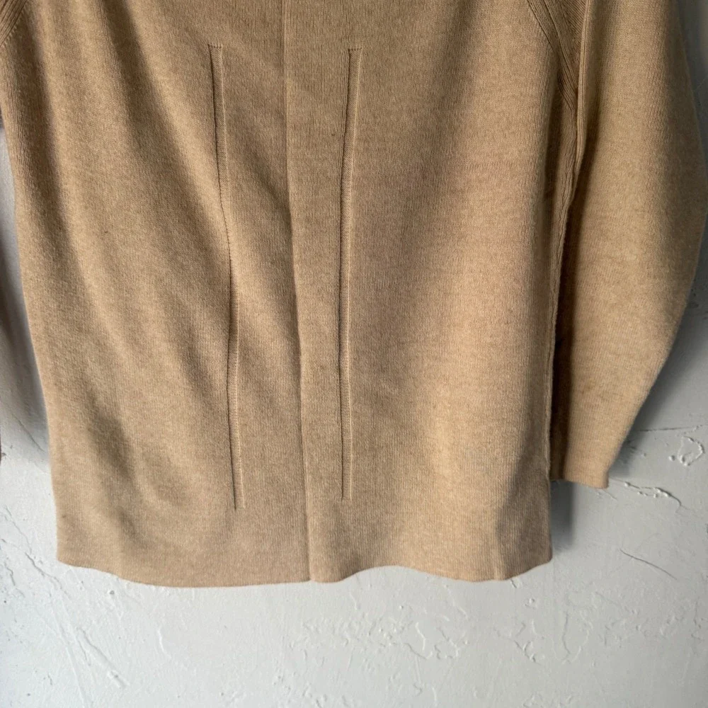 Indigenous Vintage 90s Square Neck Knit Sweater Top Beige Organic Cotton‎ L